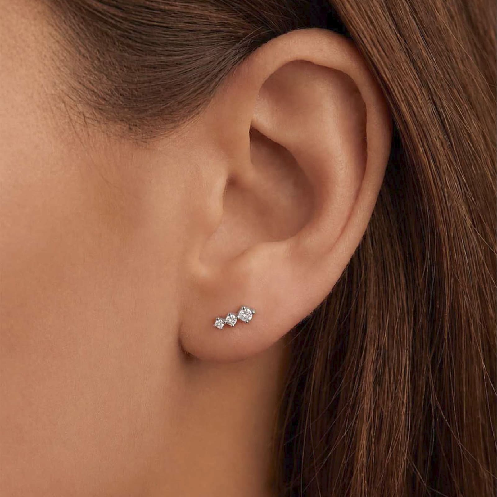Orecchino Amabile Trilogy Micro in argento e zirconi bianchi MISURA UNICA