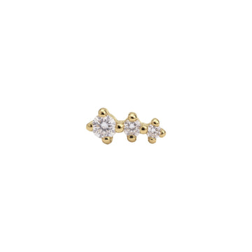 Orecchino Amabile Trilogy Micro in argento dorato e zirconi MISURA UNICA