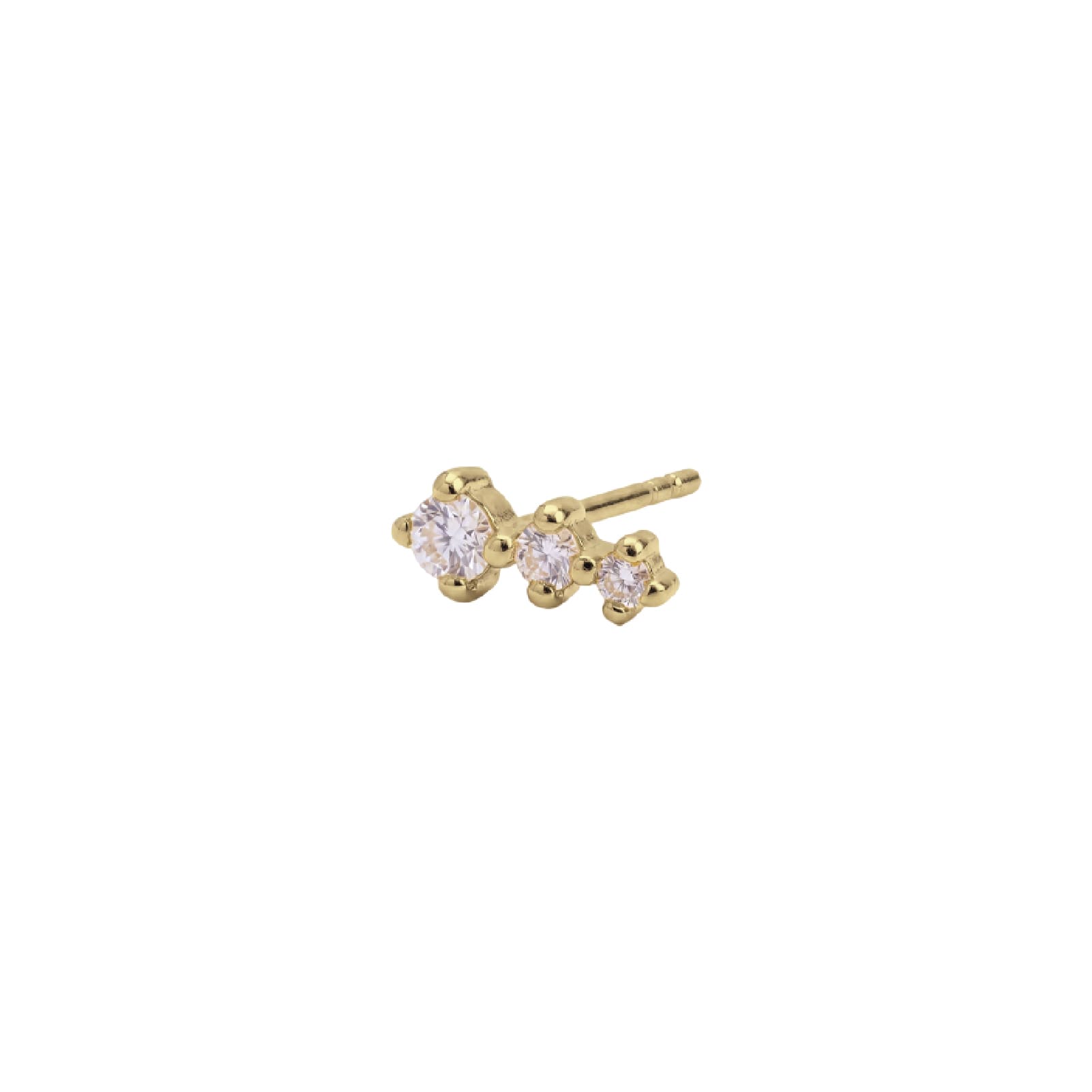 Orecchino Amabile Trilogy Micro in argento dorato e zirconi MISURA UNICA