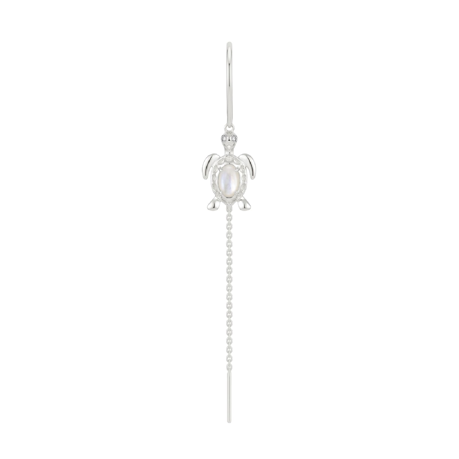 Orecchino pendente Amabile Turtle argento zirconi madreperla