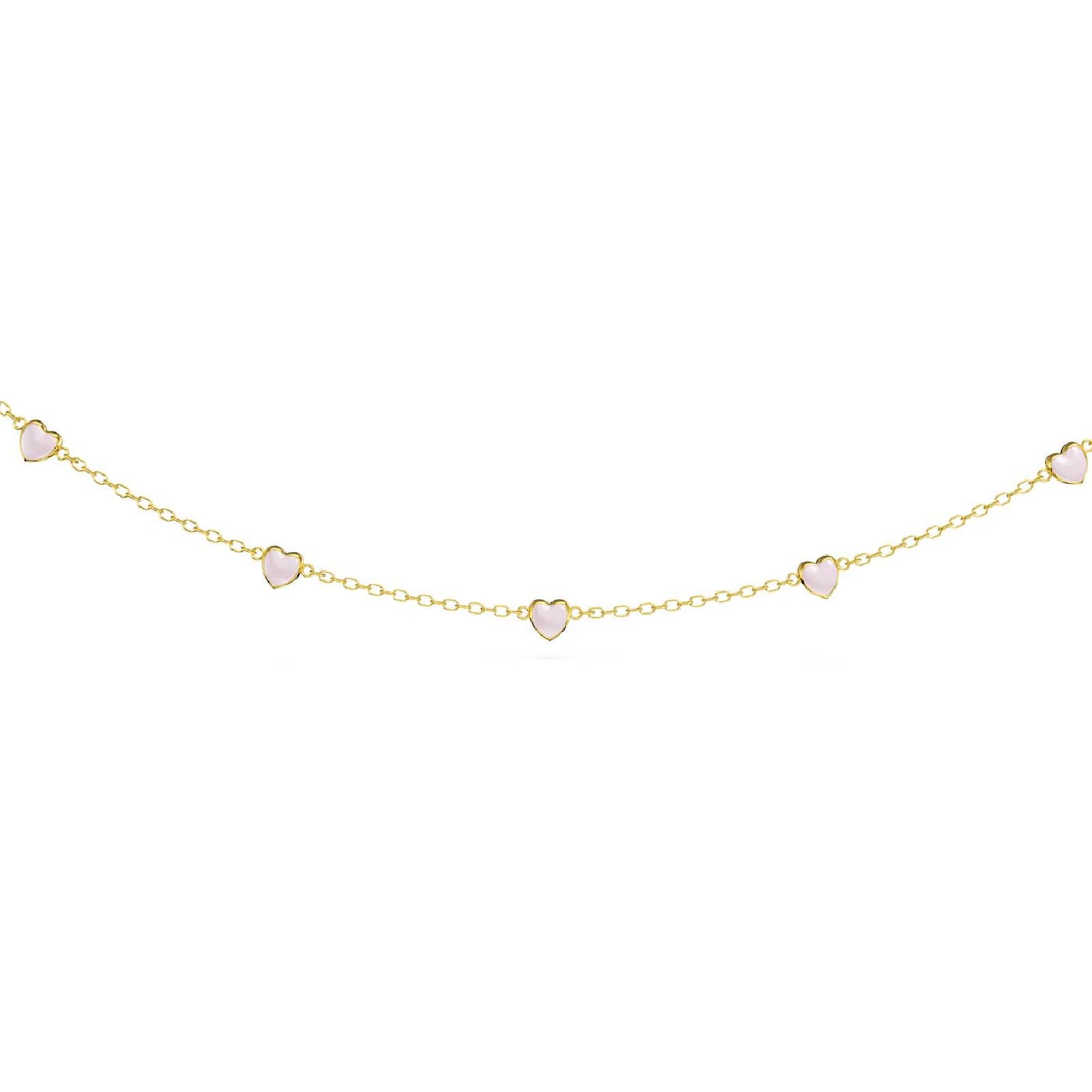 Collana choker Amabile Evermore in argento dorato e cuori rosa MISURA UNICA