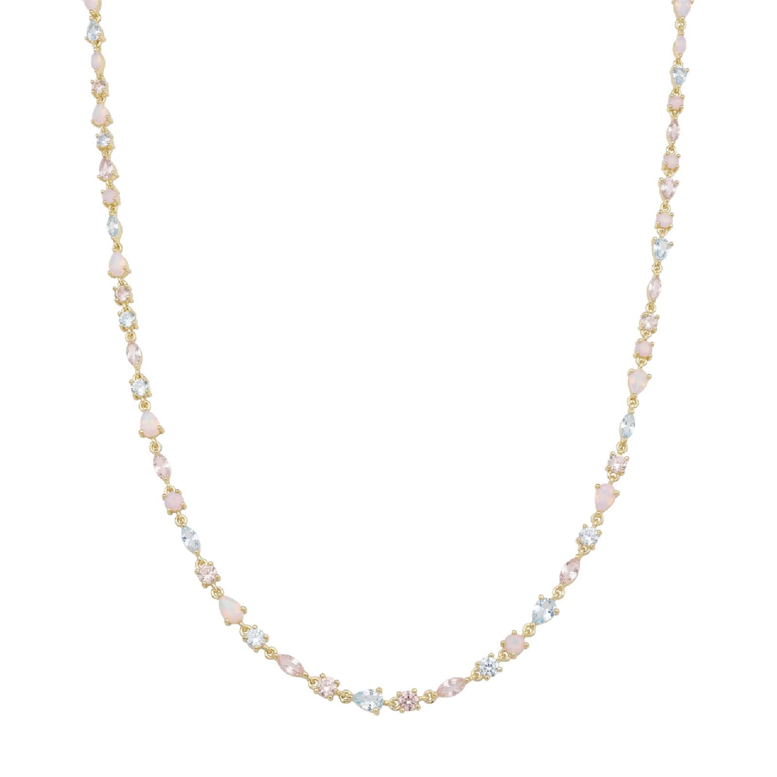 Collana Amabile Choker Pink Lagoon placcato oro e zirconi