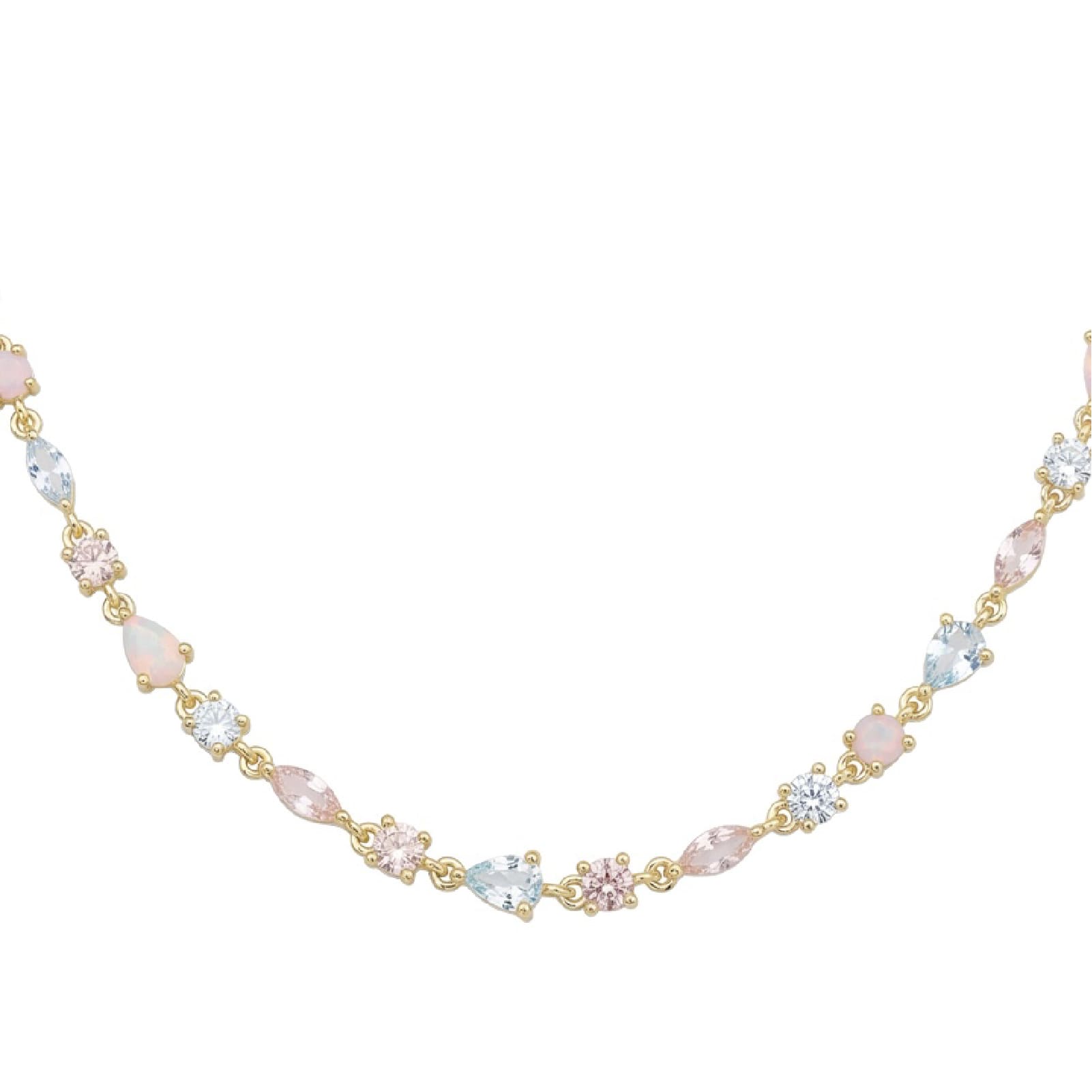 Collana Amabile Choker Pink Lagoon placcato oro e zirconi MISURA UNICA