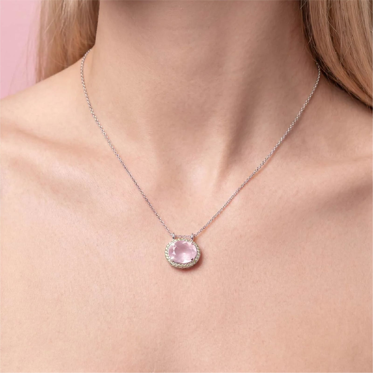 Collana con pendente Amabile Posy in argento e zirconi MISURA UNICA