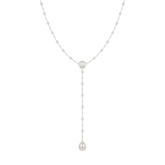 Collana pendente a Y Amabile Afrodite in argento e perle MISURA UNICA