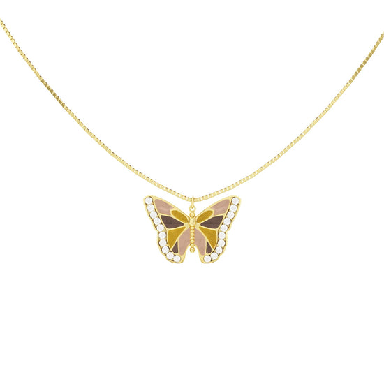 Collana con pendente Amabile Farfalla in argento dorato MISURA UNICA