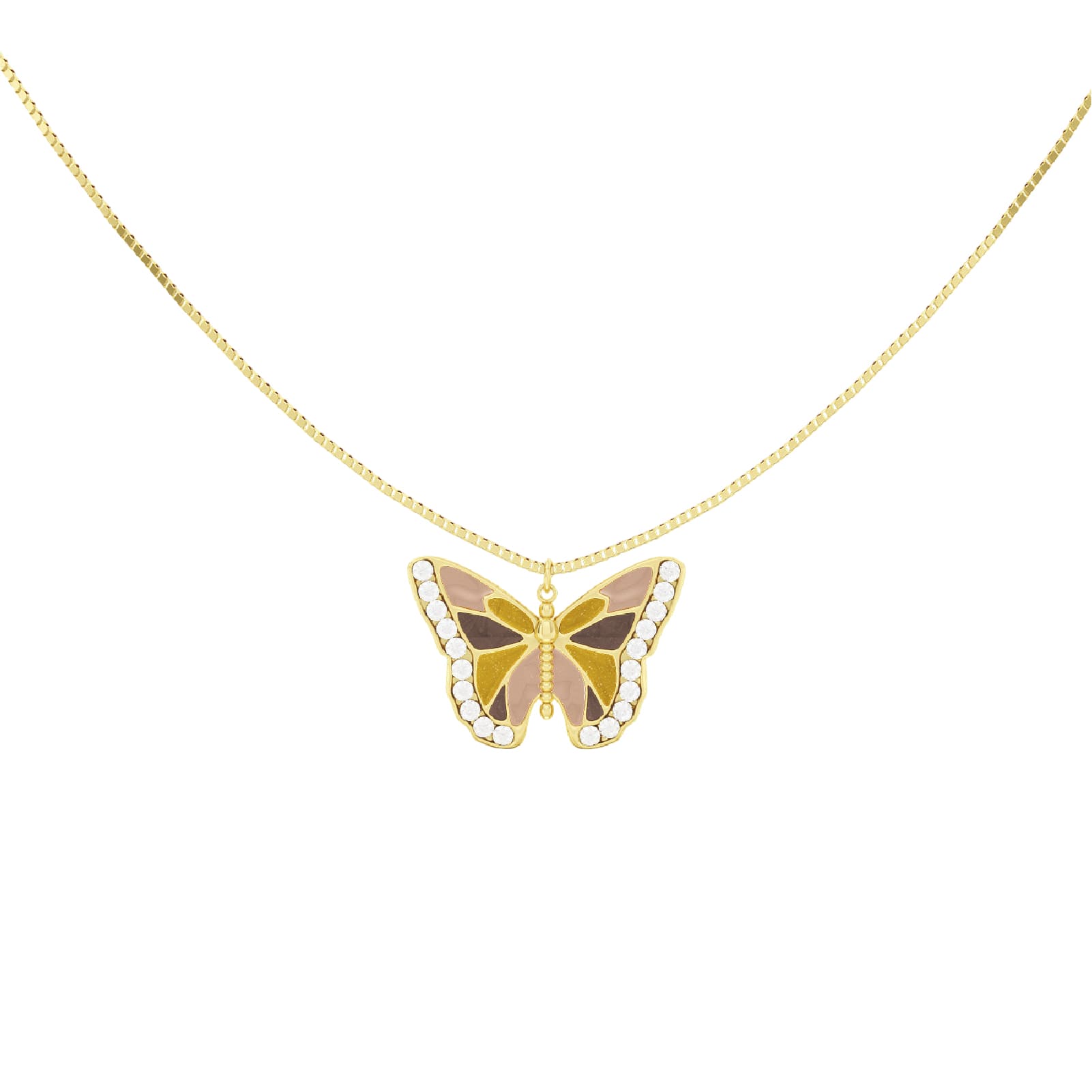 Collana con pendente Amabile Farfalla in argento dorato MISURA UNICA