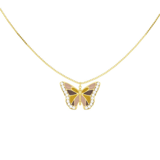 Collana con pendente Amabile Farfalla in argento dorato MISURA UNICA