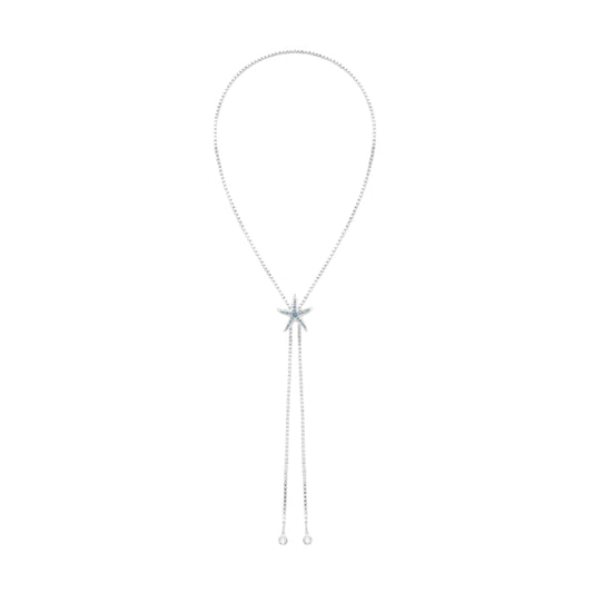Collana regolabile Amabile Starfish argento e azzurro MISURA UNICA