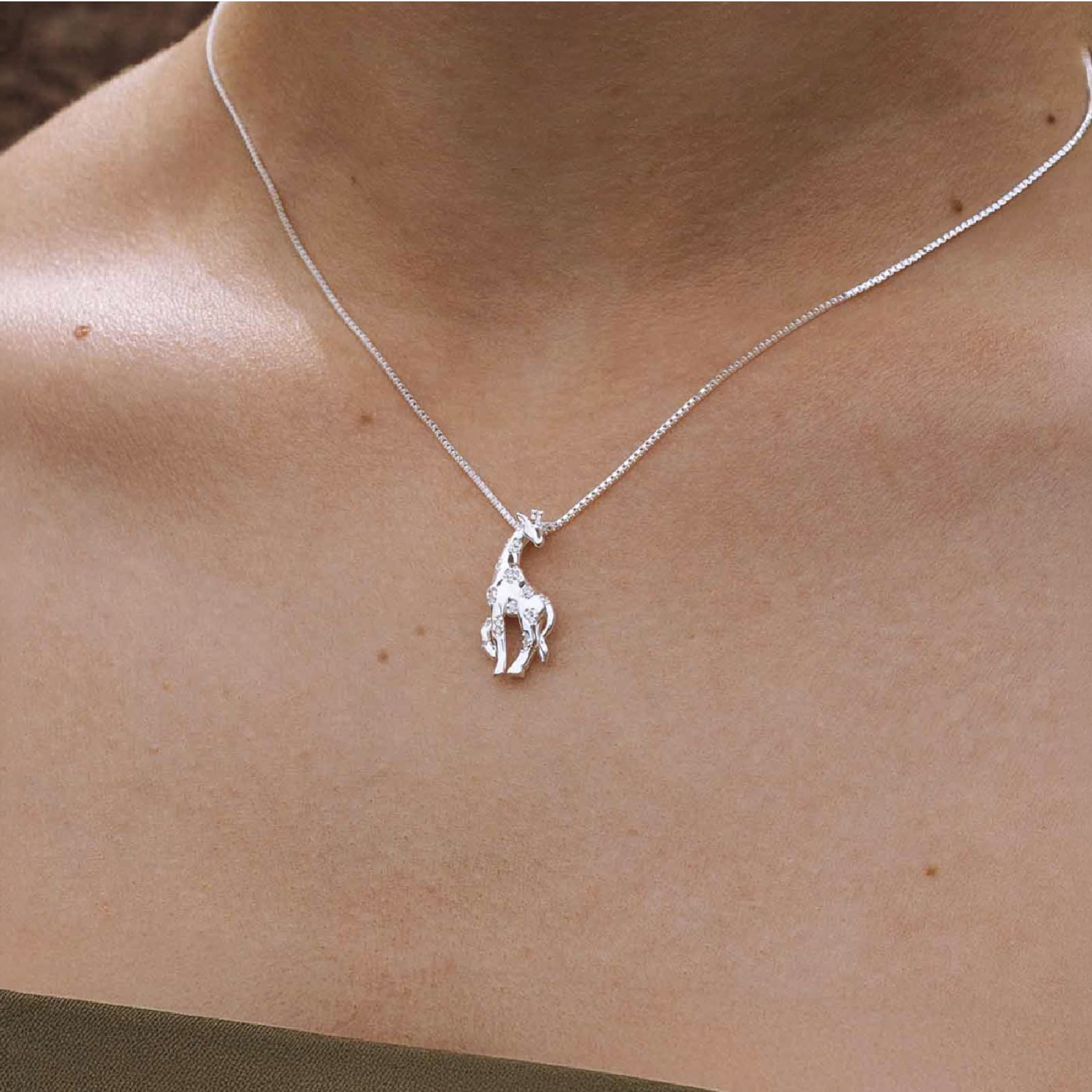 Collana con pendente Amabile Giraffa in argento da donna MISURA UNICA