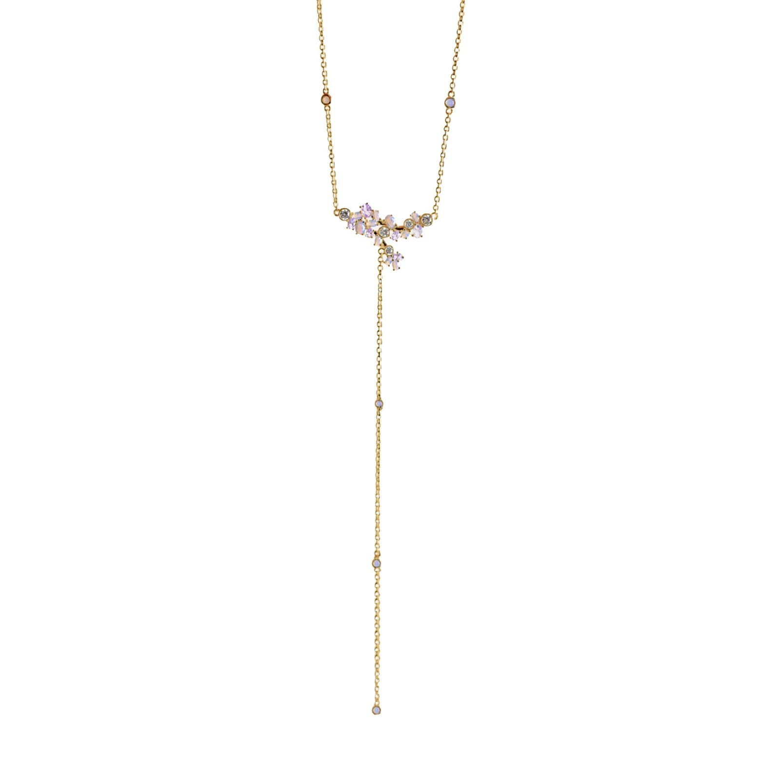 Collana Amabile Lavanda placcato oro e zirconi viola MISURA UNICA