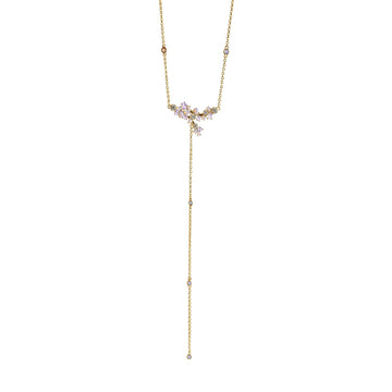 Collana Amabile Lavanda placcato oro e zirconi viola MISURA UNICA