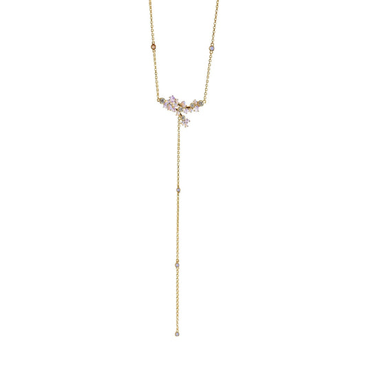 Collana Amabile Lavanda placcato oro e zirconi viola MISURA UNICA