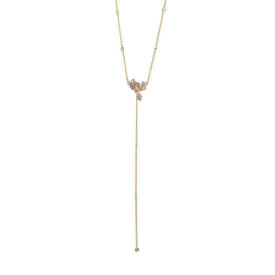 Collana Amabile Lavanda placcato oro e zirconi viola MISURA UNICA