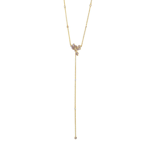 Collana Amabile Lavanda placcato oro e zirconi viola MISURA UNICA