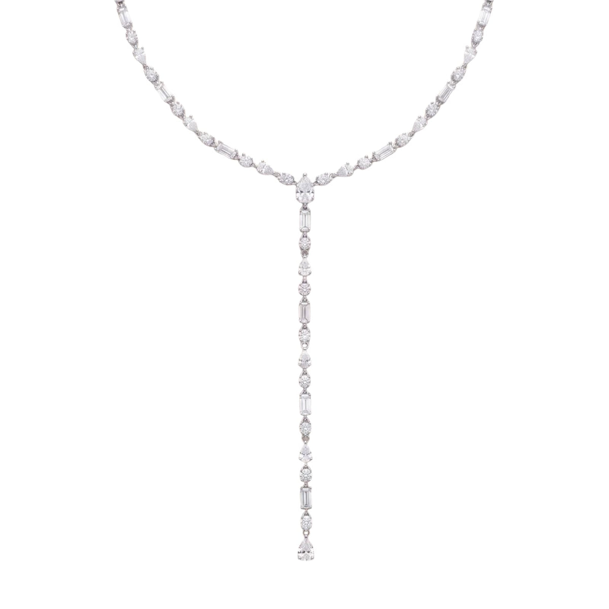 Collana a Y Amabile Lumiere in argento e zirconi bianchi MISURA UNICA