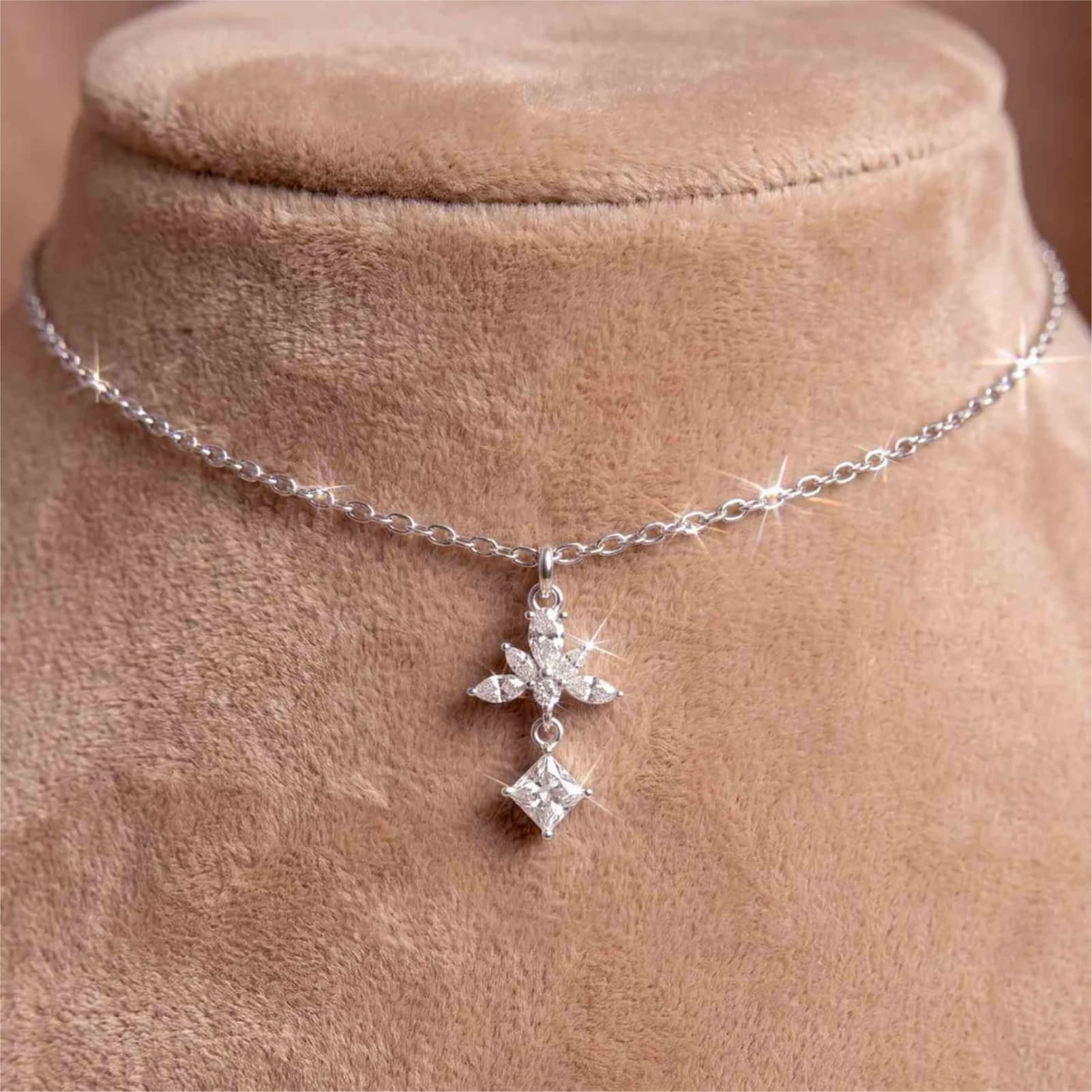 Collana catena Amabile Promise in argento e zirconi bianchi MISURA UNICA