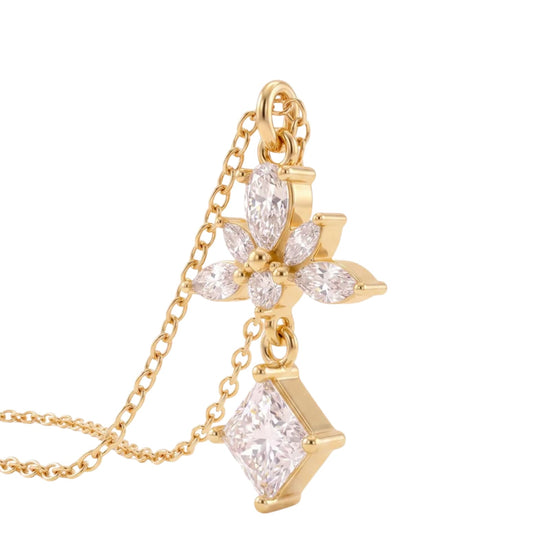 Collana catena Amabile Promise in argento dorato e zirconi MISURA UNICA