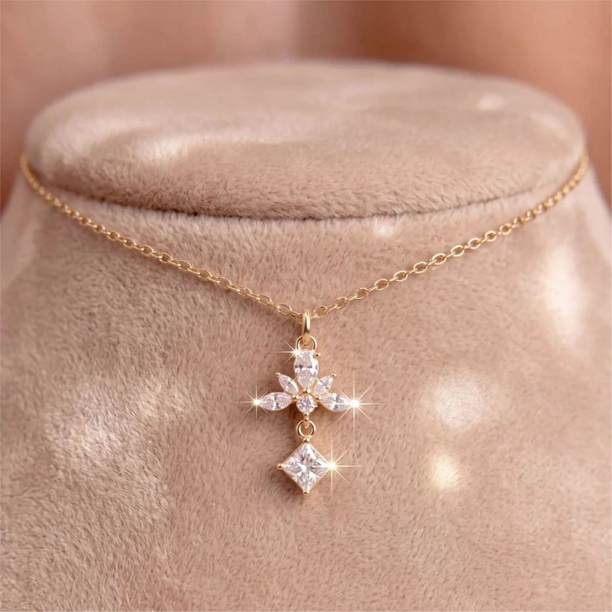 Collana catena Amabile Promise in argento dorato e zirconi MISURA UNICA