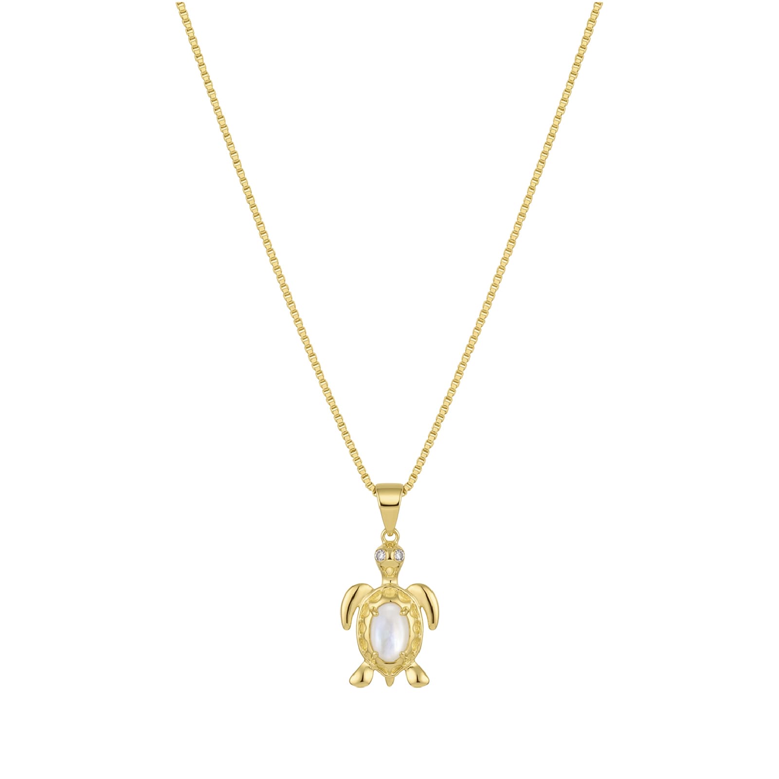 Collana con pendente Amabile Turtle argento dorato madreperla MISURA UNICA