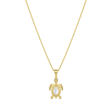 Collana con pendente Amabile Turtle argento dorato madreperla MISURA UNICA
