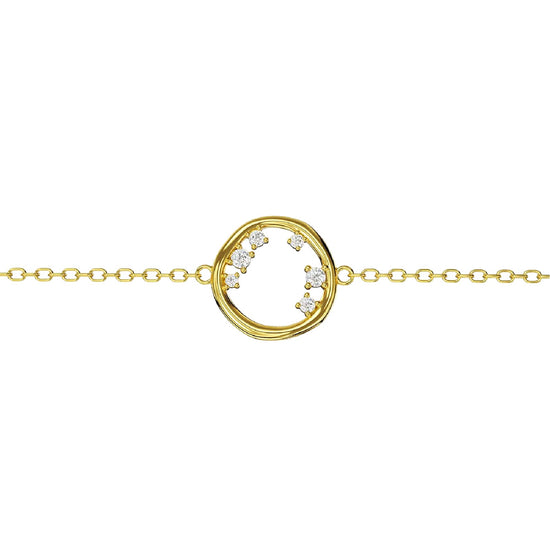 Bracciale Amabile Circle in argento dorato cerchio e zirconi 18 cm