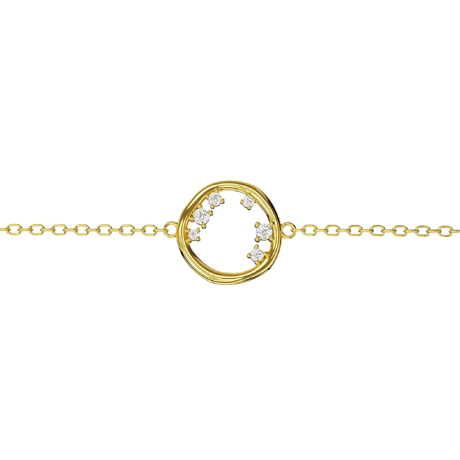Bracciale Amabile Circle in argento dorato cerchio e zirconi 18 cm