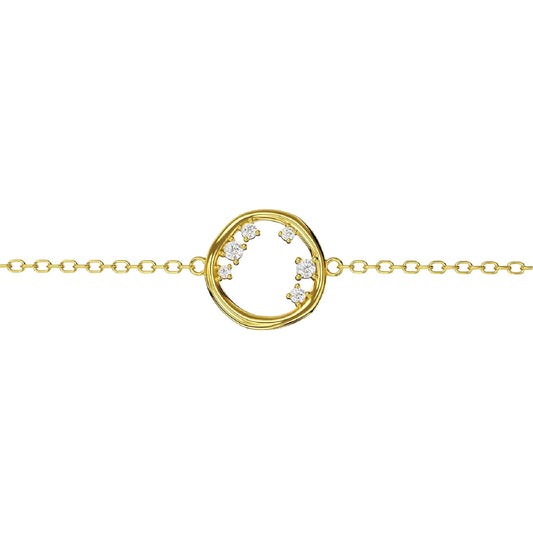 Bracciale Amabile Circle in argento dorato cerchio e zirconi 18 cm