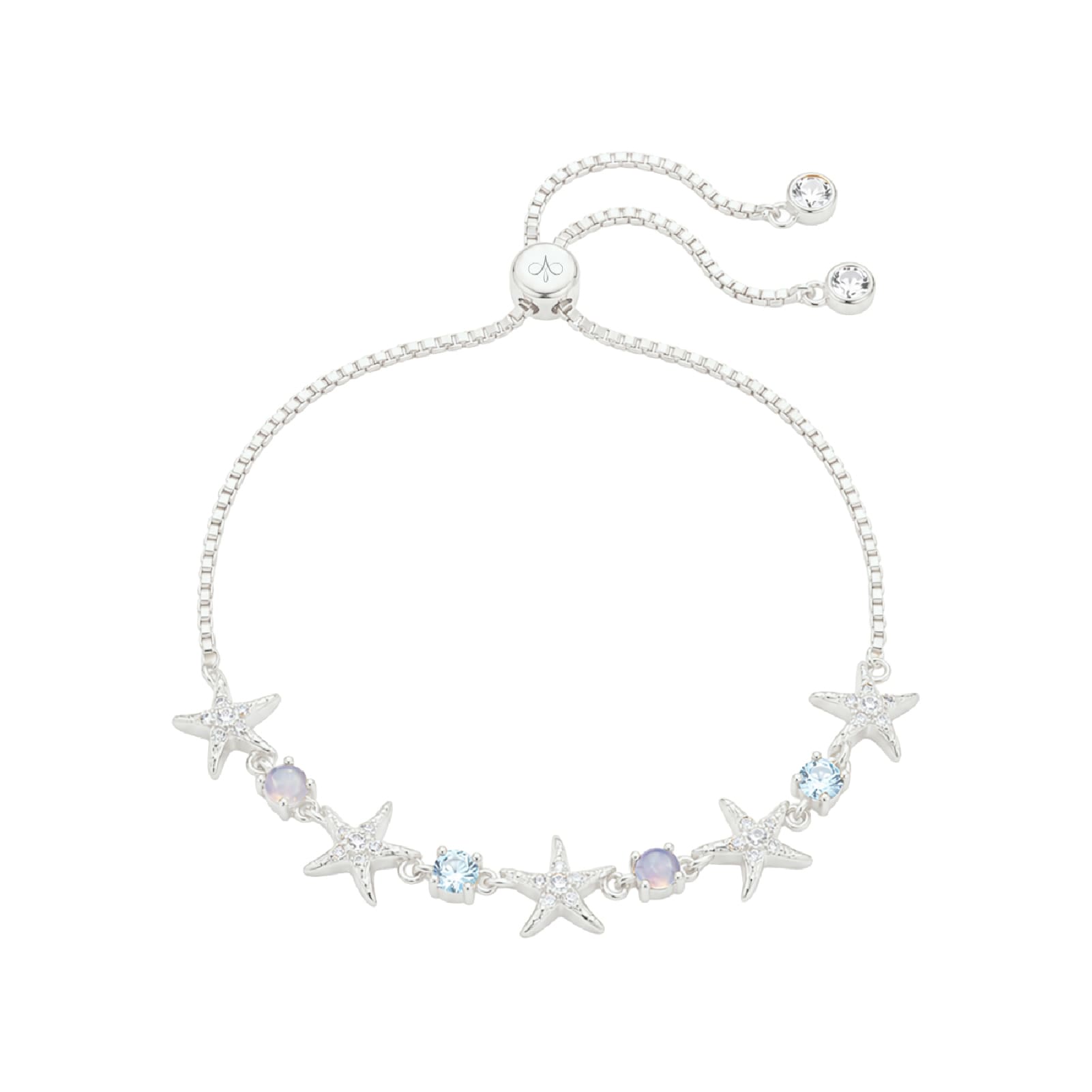 Bracciale regolabile Amabile Starfish argento e azzurro REGOLABILE