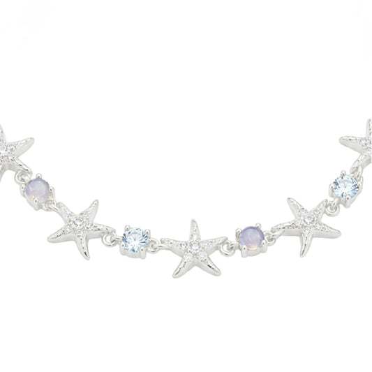 Bracciale regolabile Amabile Starfish argento e azzurro REGOLABILE
