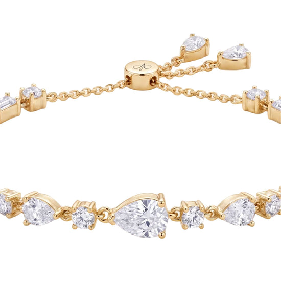 Bracciale Amabile Lumier in argento dorato e zirconi bianchi REGOLABILE