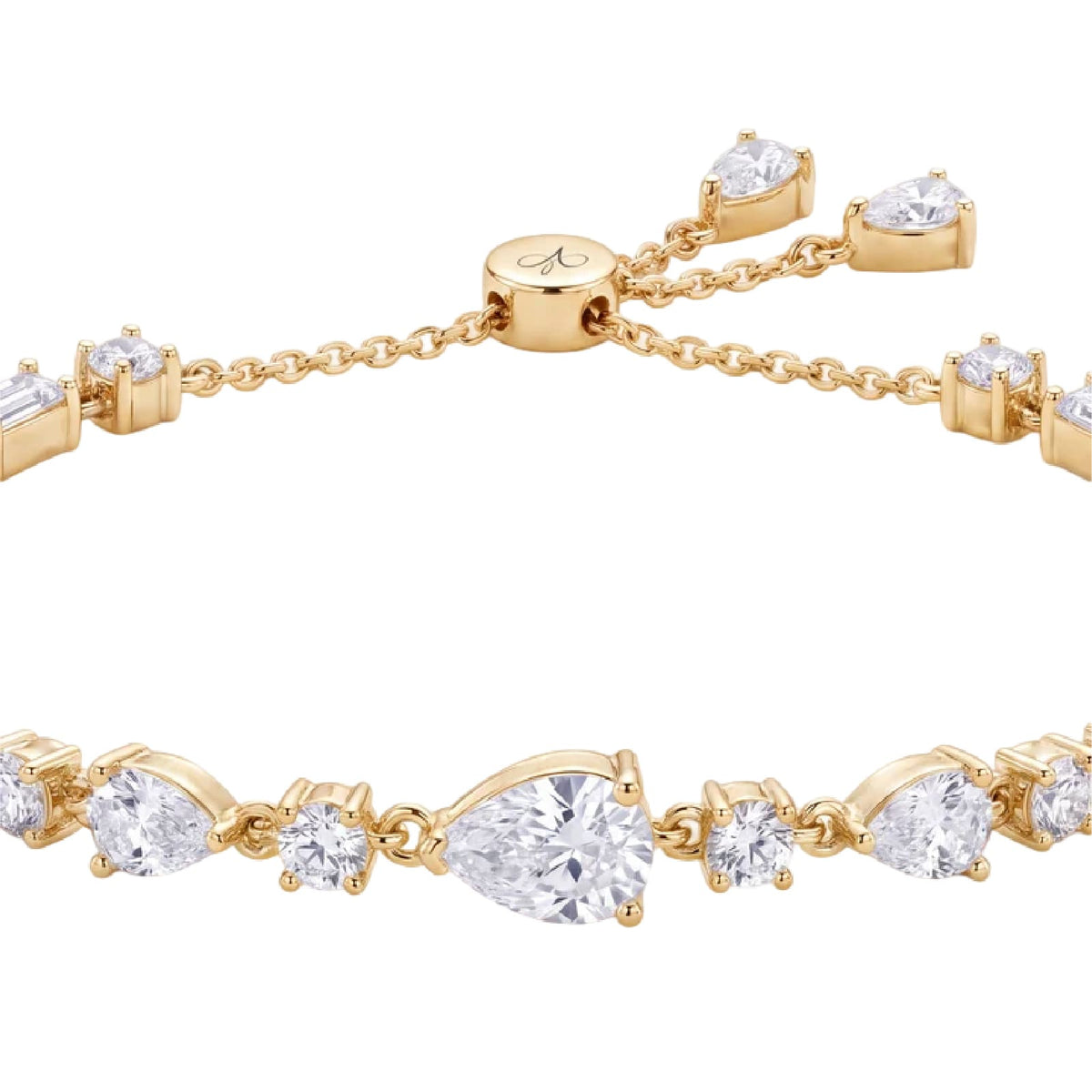 Bracciale Amabile Lumier in argento dorato e zirconi bianchi REGOLABILE