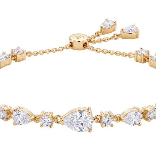 Bracciale Amabile Lumier in argento dorato e zirconi bianchi REGOLABILE