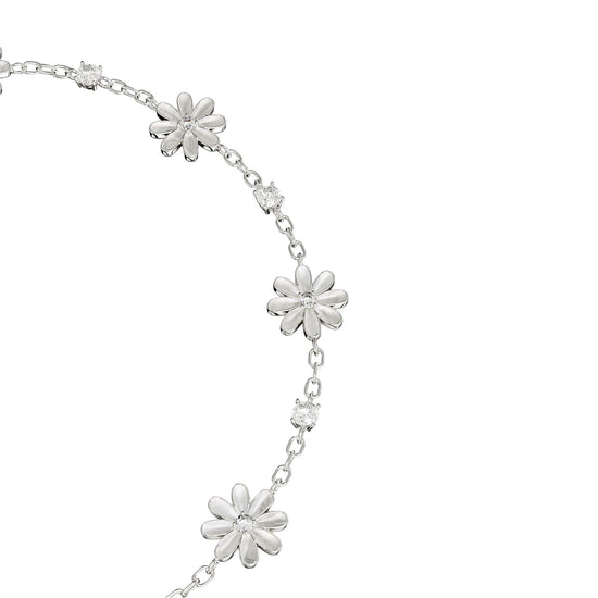 Bracciale Amabile Marjorie in argento con margherite e zirconi 18,5 cm