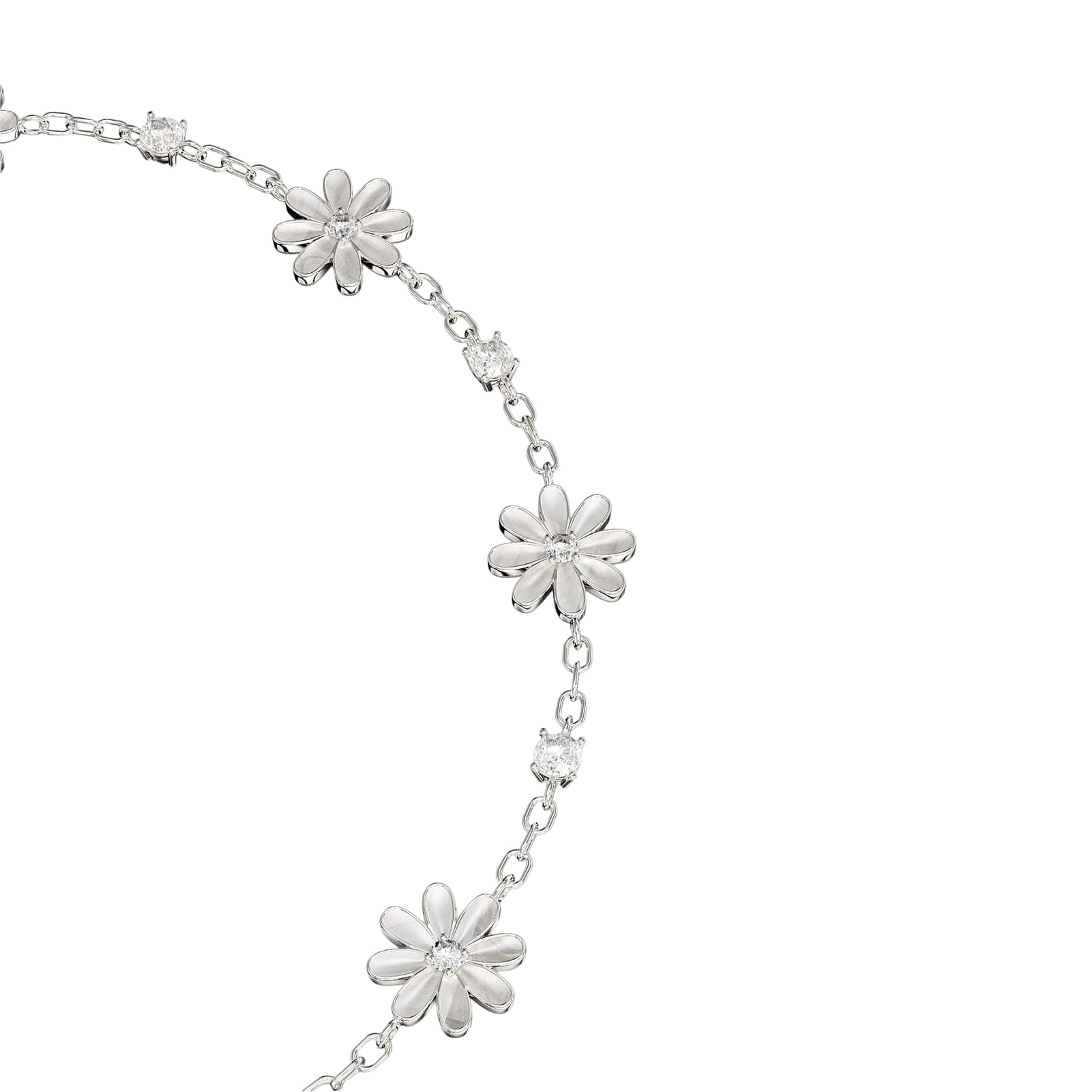 Bracciale Amabile Marjorie in argento con margherite e zirconi 18,5 cm