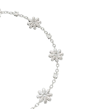 Bracciale Amabile Marjorie in argento con margherite e zirconi 18,5 cm