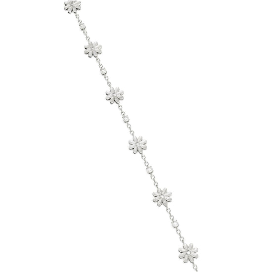 Bracciale Amabile Marjorie in argento con margherite e zirconi 18,5 cm