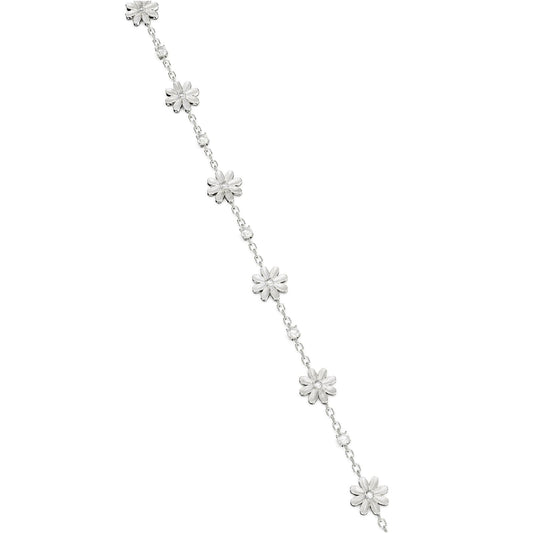 Bracciale Amabile Marjorie in argento con margherite e zirconi 18,5 cm