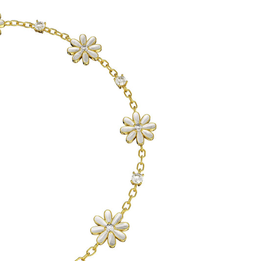 Bracciale Amabile Marjorie in argento dorato con margherite 18,5 cm