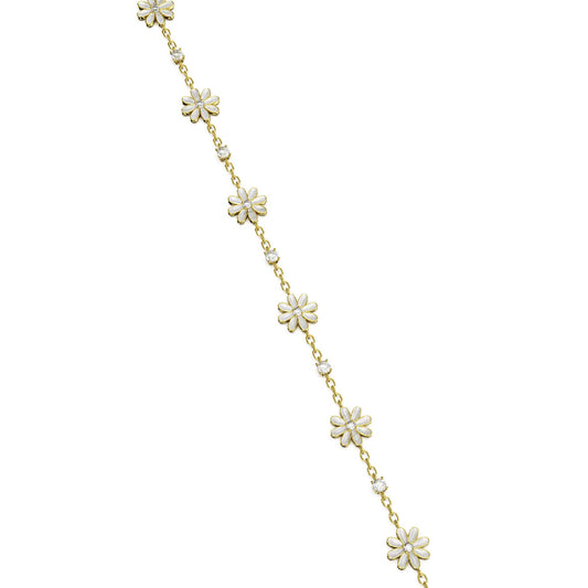 Bracciale Amabile Marjorie in argento dorato con margherite 18,5 cm