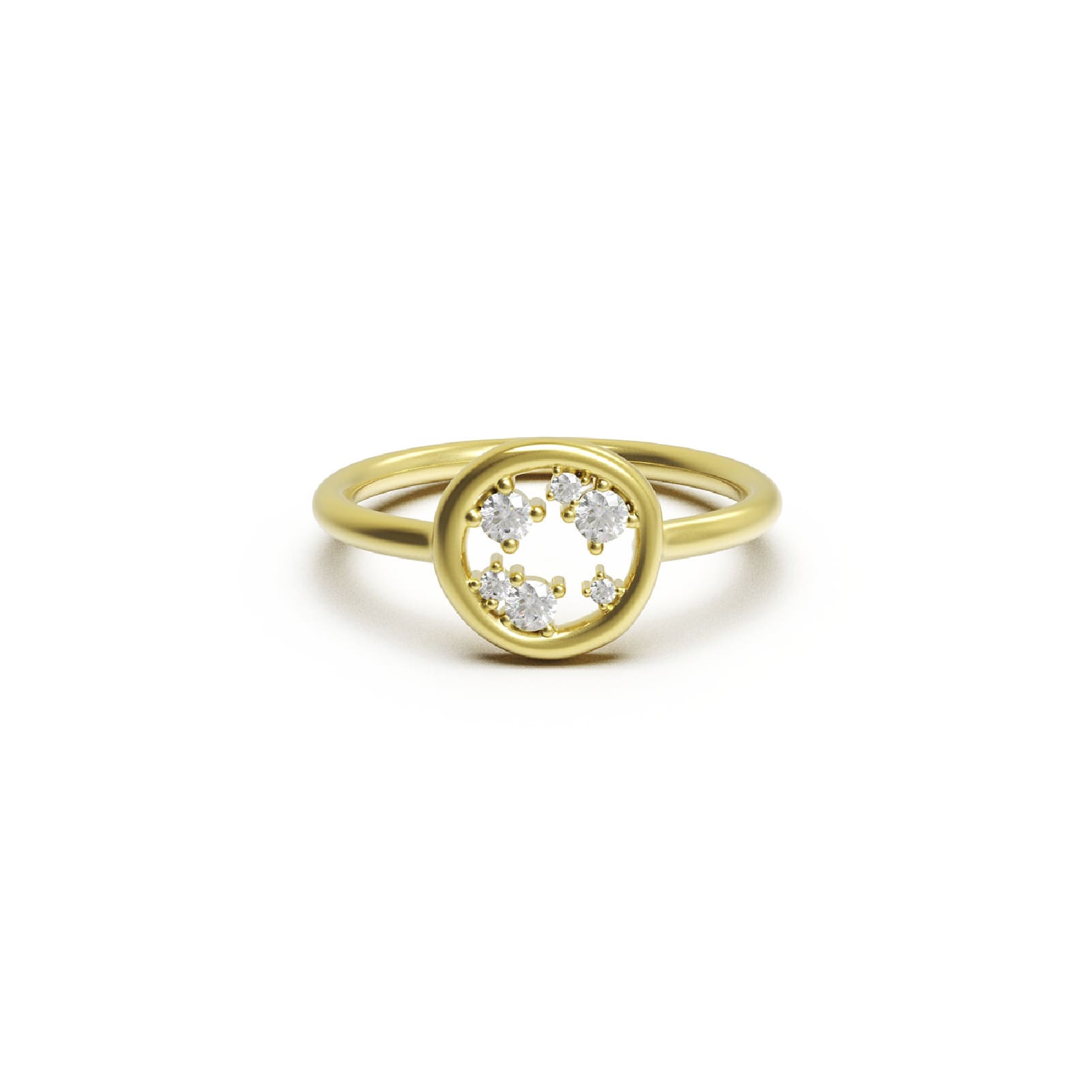 Anello Amabile Circle in argento dorato con cerchio e zirconi