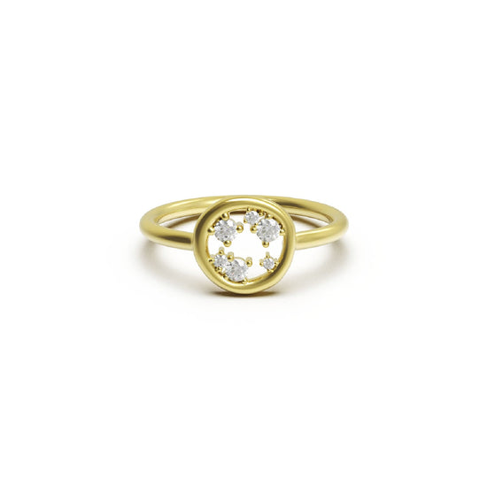 Anello Amabile Circle in argento dorato con cerchio e zirconi 13