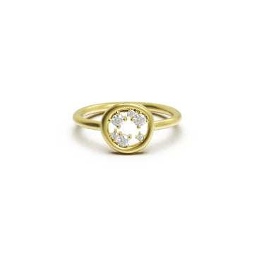 Anello Amabile Circle in argento dorato con cerchio e zirconi 13