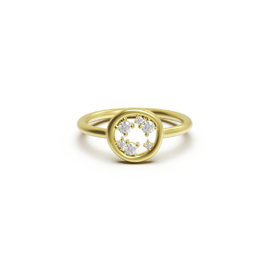 Anello Amabile Circle in argento dorato con cerchio e zirconi 13