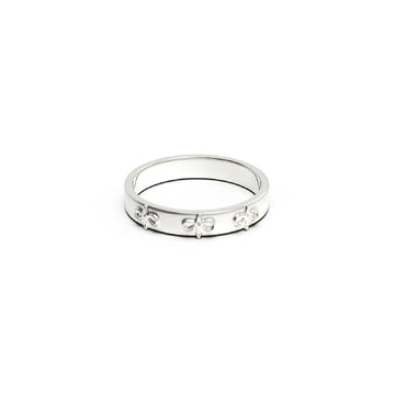 Anello fedina Amabile in argento con tre loghi da donna 10