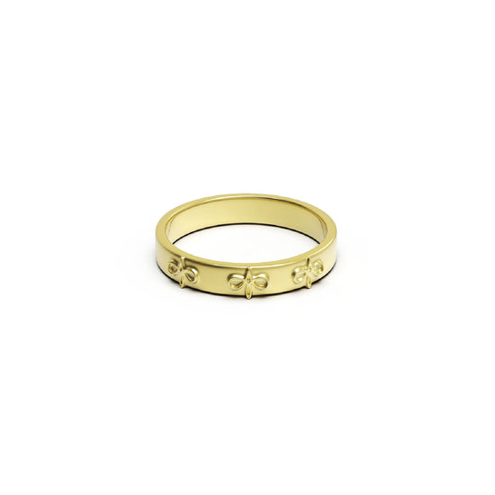 Anello fedina Amabile in argento dorato con tre loghi da donna 13