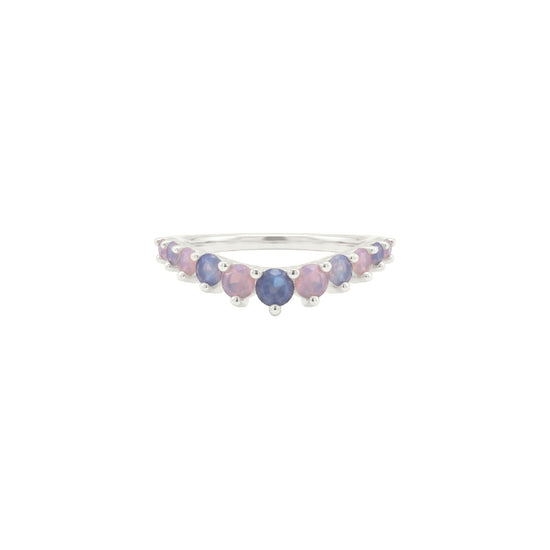 Anello veretta Amabile Pink Lagoon argento e zirconi 10