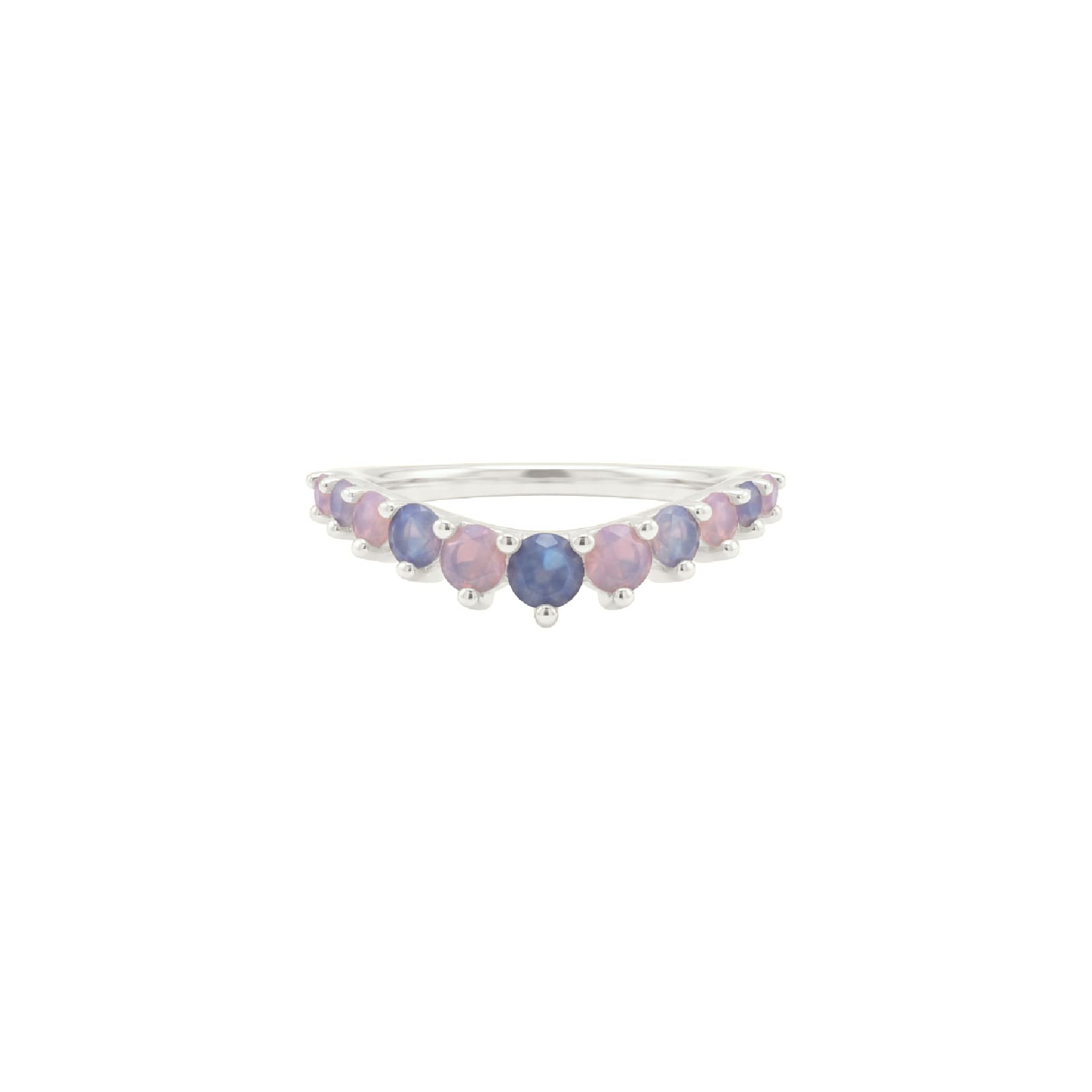 Anello veretta Amabile Pink Lagoon argento e zirconi 10