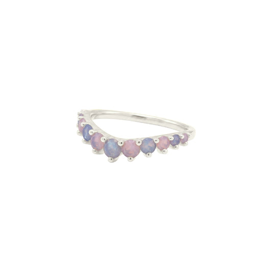 Anello veretta Amabile Pink Lagoon argento e zirconi 10