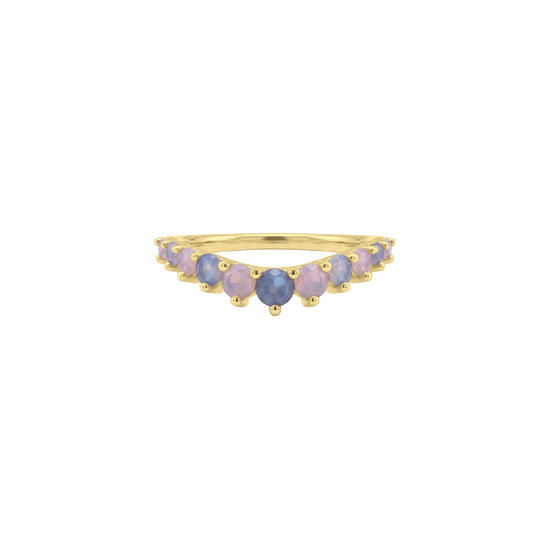 Anello veretta Amabile Pink Lagoon placcato oro e zirconi 10